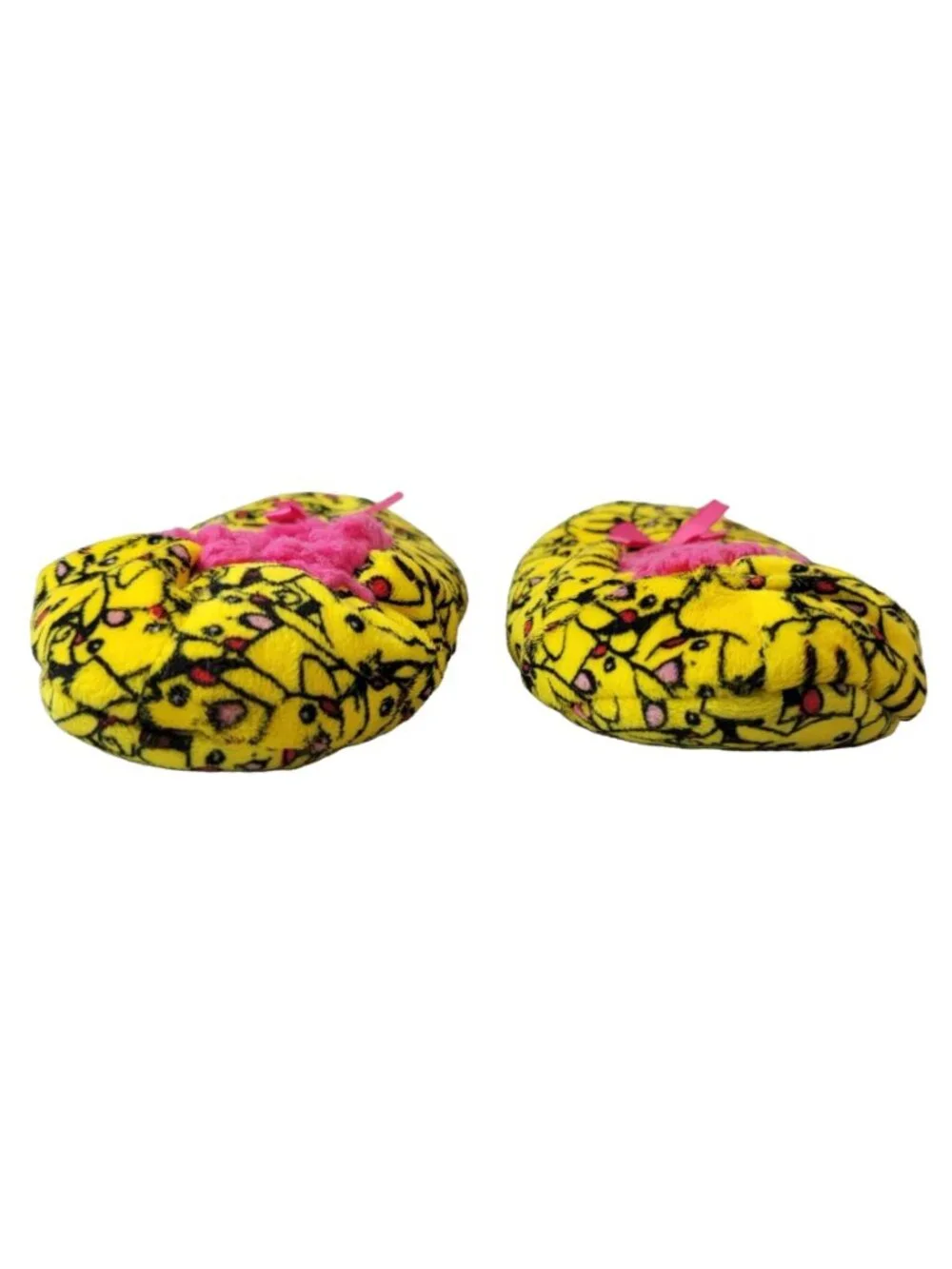 Nintendo Pokemon Pikachu Grippers Slippers Yellow Booties Faux Shearling READ